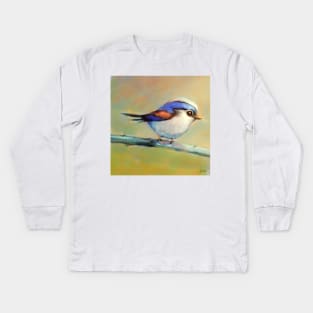 White bellied little bird Kids Long Sleeve T-Shirt